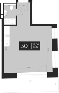 Планировка — Апарт-отель Vertical Boutique, 1-комн., 33 м²