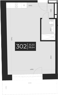 Планировка — Апарт-отель Vertical Boutique, 1-комн., 39 м²