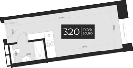 Планировка — Апарт-отель Vertical Boutique, 1-комн., 21 м²