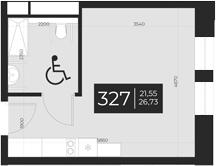 Планировка — Апарт-отель Vertical Boutique, 1-комн., 27 м²