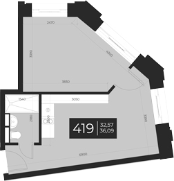 Планировка — Апарт-отель Vertical Boutique, 1-комн., 36 м²