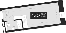 Планировка — Апарт-отель Vertical Boutique, 1-комн., 20 м²