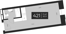 Планировка — Апарт-отель Vertical Boutique, 1-комн., 20 м²