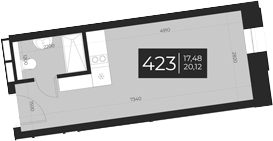 Планировка — Апарт-отель Vertical Boutique, 1-комн., 20 м²