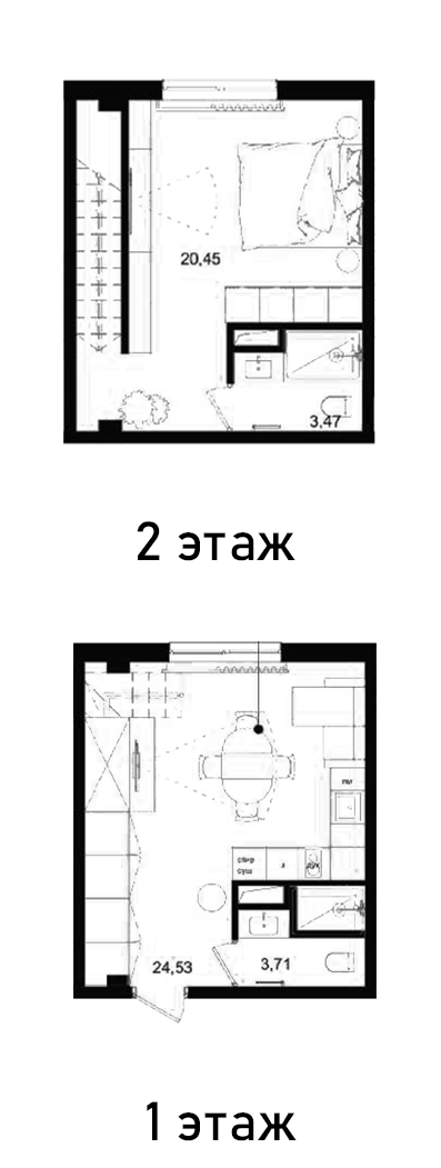 Планировка — Biarritz Club Residence, 1-комн., 52 м²