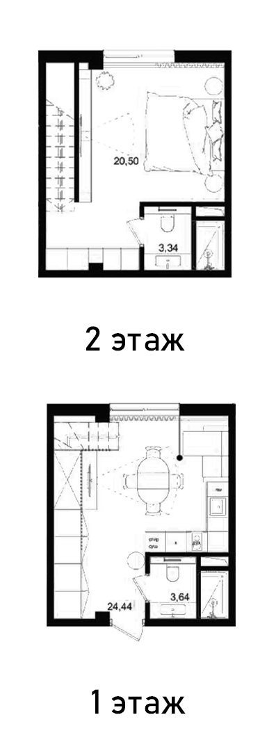 Планировка — Biarritz Club Residence, 1-комн., 52 м²