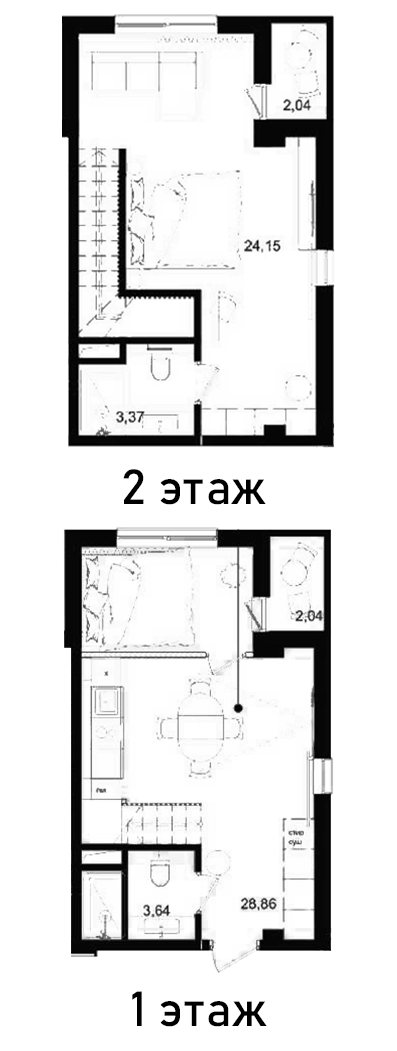 Планировка — Biarritz Club Residence, 1-комн., 63 м²