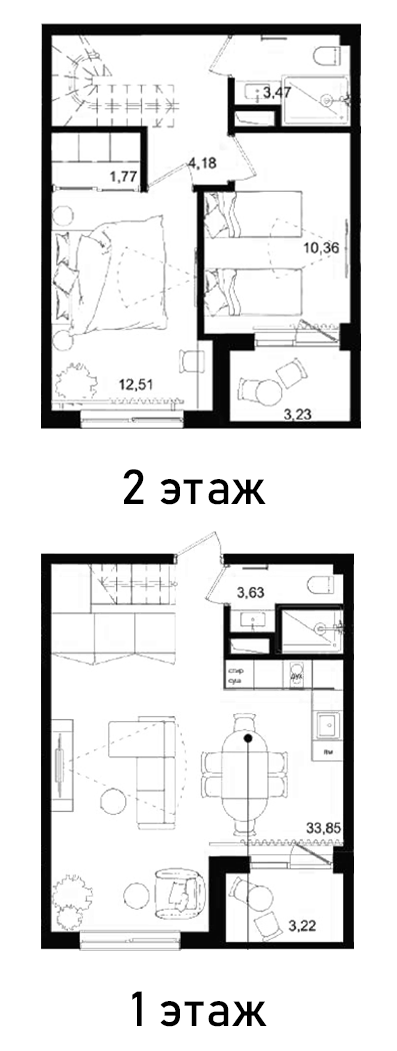 Планировка — Biarritz Club Residence, 2-комн., 75 м²