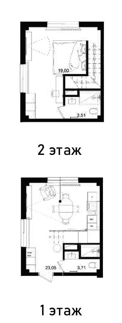 Планировка — Biarritz Club Residence, 1-комн., 49 м²