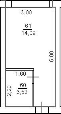 Планировка — Апартаментный комплекс Sunday, Студия, 26 м²