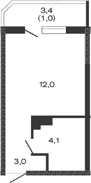 Планировка — Дзенпарк, Студия, 19 м²