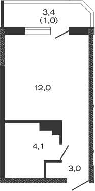 Планировка — Дзенпарк, Студия, 19 м²
