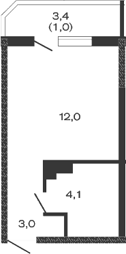 Планировка — Дзенпарк, Студия, 19 м²