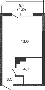 Планировка — Дзенпарк, Студия, 19 м²