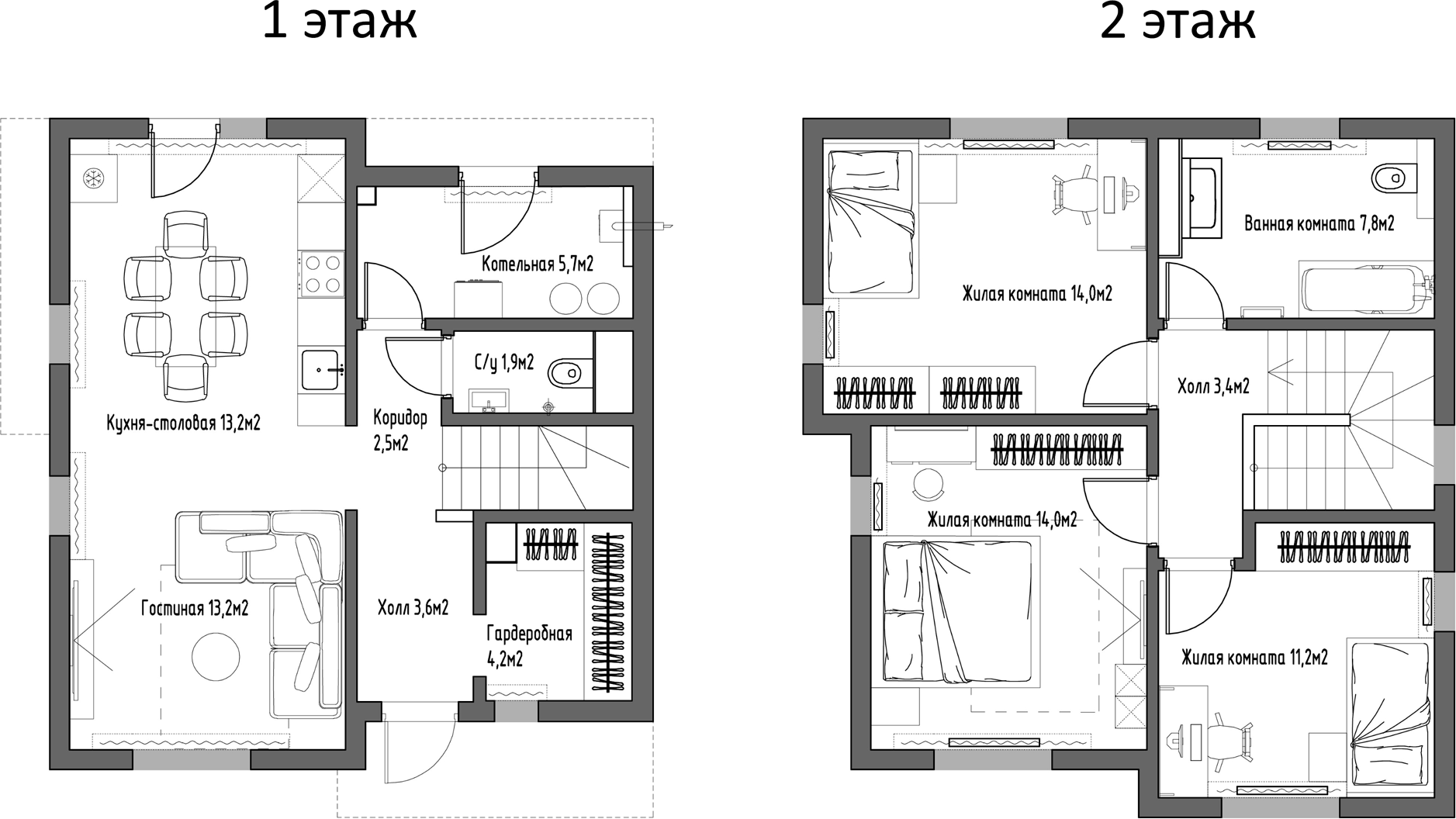 Планировка — Коттеджный поселок Литл Токио, 3-комн., 112 м²