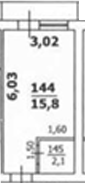 Планировка — Esenin Collection by Grace Group 4*, Студия, 18 м²