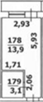 Планировка — Esenin Collection by Grace Group 4*, Студия, 17 м²