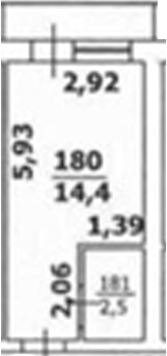 Планировка — Esenin Collection by Grace Group 4*, Студия, 17 м²