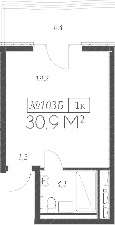 Планировка — Морелло, Студия, 25 м²