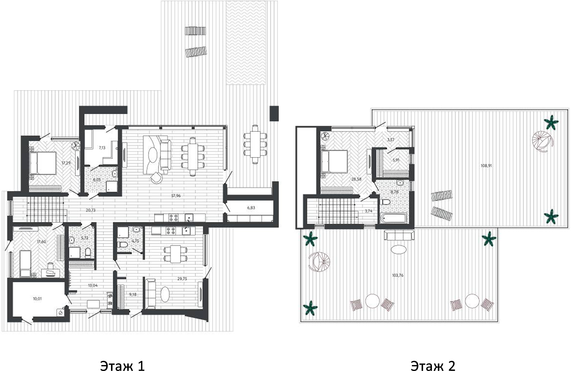 Планировка — Коттеджный поселок Собер-Баш, 3-комн., 253 м²