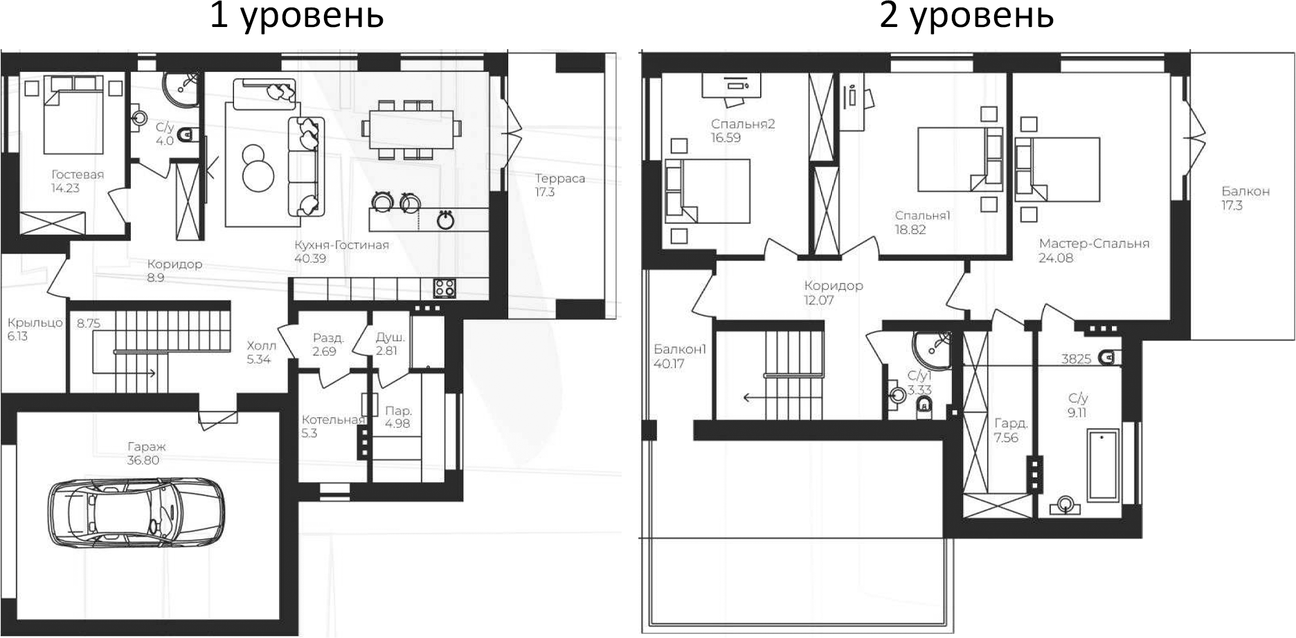 Планировка — Коттеджный поселок Сады AVION, 4-комн., 251 м²
