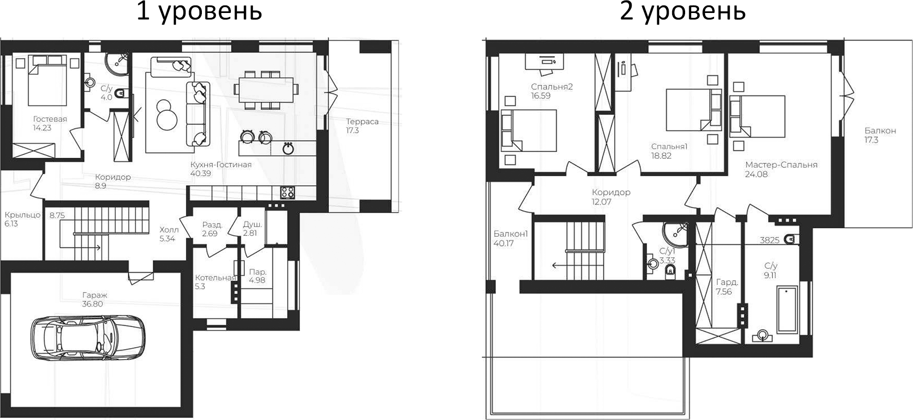 Планировка — Коттеджный поселок Сады AVION, 4-комн., 251 м²