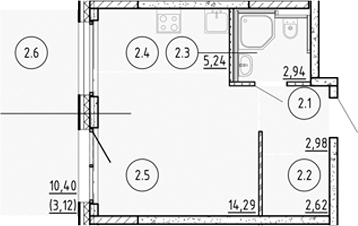 Планировка — Манзара, Студия, 28 м²