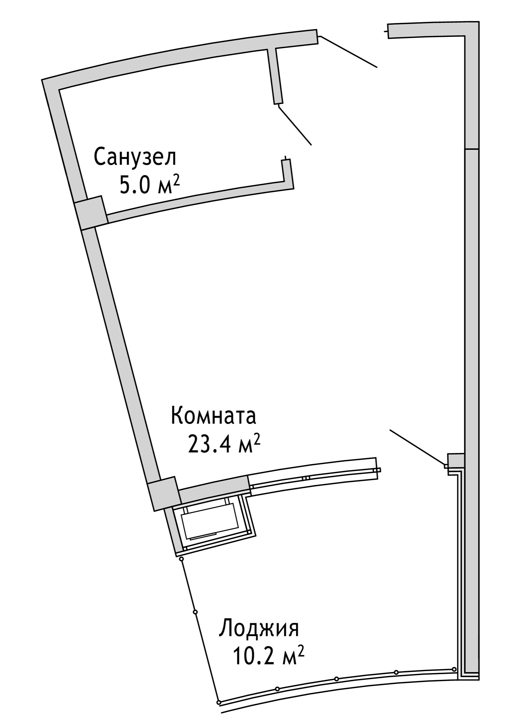 Планировка — COSMOS Black Sea Riverta Hotel, 1-комн., 28 м²