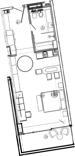Планировка — Mandarin Garden Hotel, Студия, 47 м²