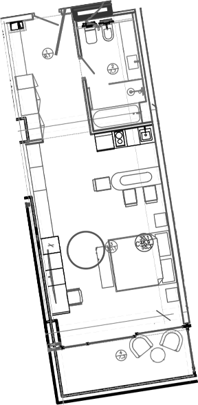 Планировка — Mandarin Garden Hotel, Студия, 47 м²