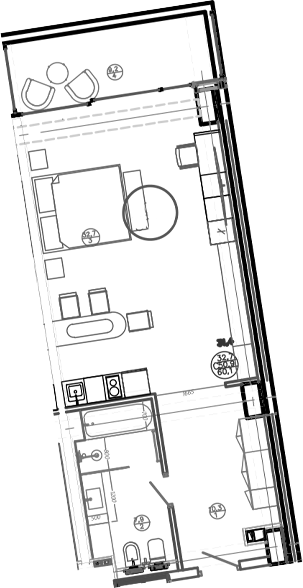 Планировка — Mandarin Garden Hotel, Студия, 53 м²