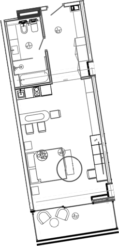 Планировка — Mandarin Garden Hotel, Студия, 47 м²