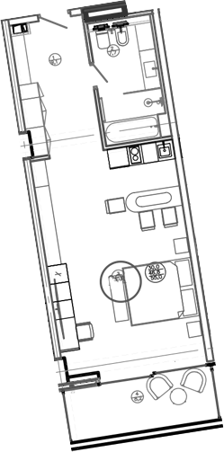 Планировка — Mandarin Garden Hotel, Студия, 47 м²
