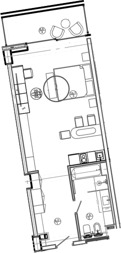 Планировка — Mandarin Garden Hotel, Студия, 47 м²