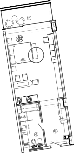 Планировка — Mandarin Garden Hotel, Студия, 47 м²