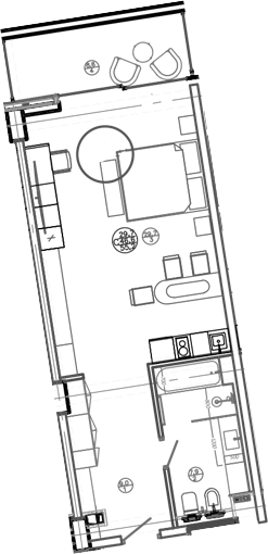 Планировка — Mandarin Garden Hotel, Студия, 47 м²