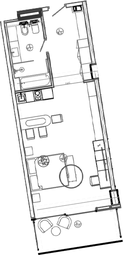 Планировка — Mandarin Garden Hotel, Студия, 47 м²