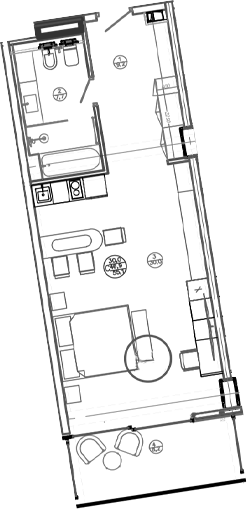 Планировка — Mandarin Garden Hotel, Студия, 47 м²