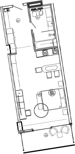 Планировка — Mandarin Garden Hotel, Студия, 47 м²