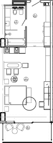 Планировка — Mandarin Garden Hotel, Студия, 47 м²