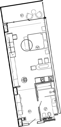 Планировка — Mandarin Garden Hotel, Студия, 47 м²