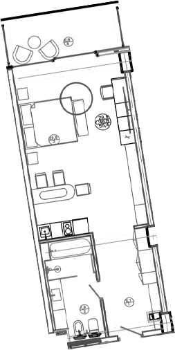 Планировка — Mandarin Garden Hotel, Студия, 47 м²