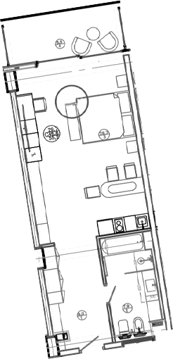 Планировка — Mandarin Garden Hotel, Студия, 47 м²