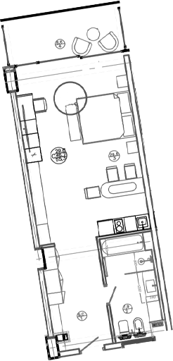 Планировка — Mandarin Garden Hotel, Студия, 47 м²