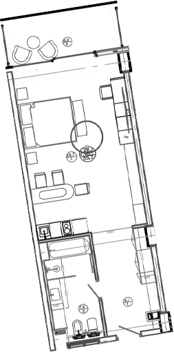 Планировка — Mandarin Garden Hotel, Студия, 47 м²