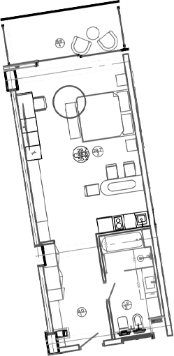 Планировка — Mandarin Garden Hotel, Студия, 47 м²