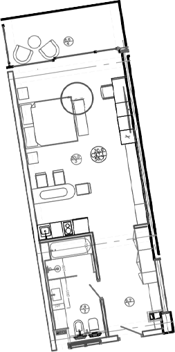 Планировка — Mandarin Garden Hotel, Студия, 47 м²