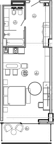 Планировка — Mandarin Garden Hotel, Студия, 47 м²