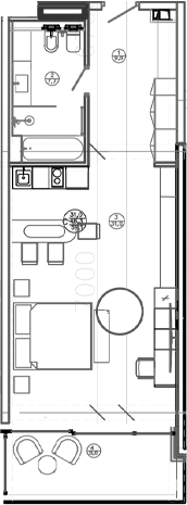 Планировка — Mandarin Garden Hotel, Студия, 47 м²