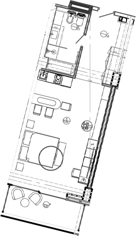 Планировка — Mandarin Garden Hotel, Студия, 47 м²